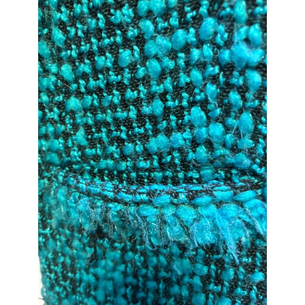 Alice+Olivia Womens Tweed Jacket Turquoise Size S - Picture 5 of 6